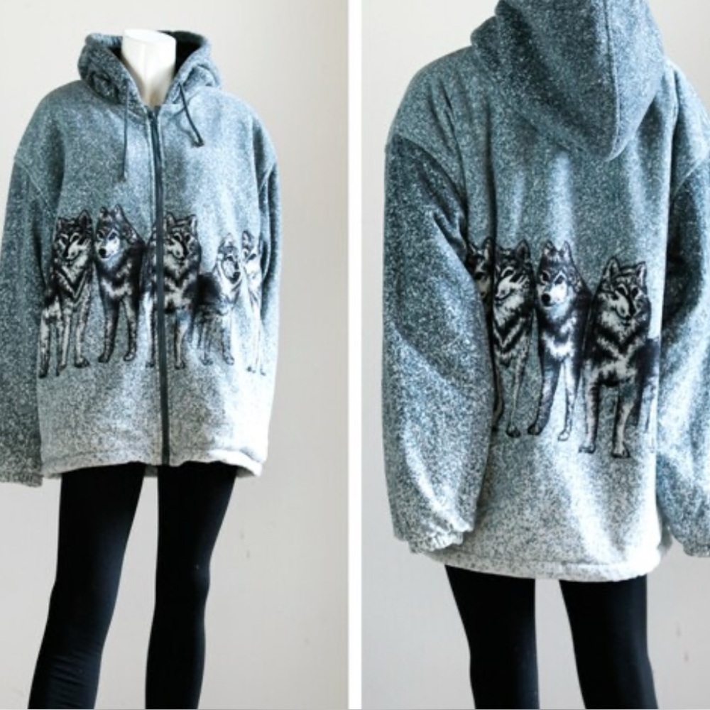 Vintage oversized fleece jacket